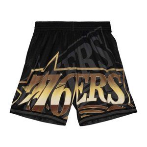 Mitchell & Ness NBA Big Face 4.0 Fashion Shorts Philadelphia 76ers Size L New